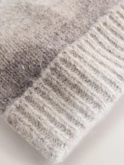 Next Neutral Space Dye Knitted Beanie Hat Outlet