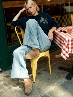 Next Extra Wide Fit Water Repellent Faux Fur Ankle Boots Neutral Taupe Suede Sale