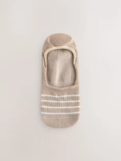 Next Neutral/Grey Animal and Stripe Invisible Trainer Socks 4 Pack Sale