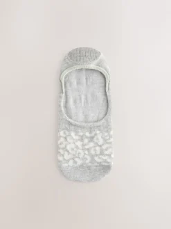 Next Neutral/Grey Animal and Stripe Invisible Trainer Socks 4 Pack Sale