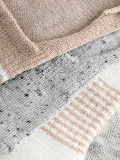 Next Neutral/Grey Animal and Stripe Invisible Trainer Socks 4 Pack Sale