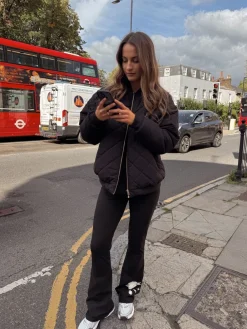 Never Fully Dressed Cotton Flare Leggings Black Embroidery Sale