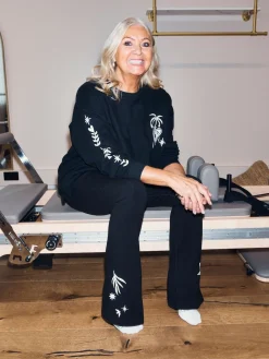 Never Fully Dressed Cotton Flare Leggings Black Embroidery Sale