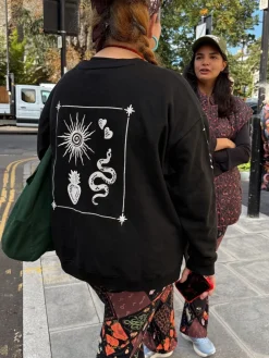 Never Fully Dressed Embroidered Sweatshirt Black Sale