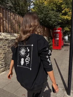 Never Fully Dressed Embroidered Sweatshirt Black Sale