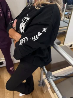 Never Fully Dressed Embroidered Sweatshirt Black Sale