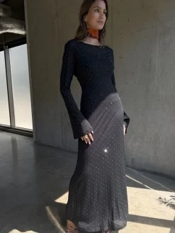 Never Fully Dressed Black Icon Mesh Dress