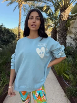 Never Fully Dressed Embroidered Sweatshirt Blue Best