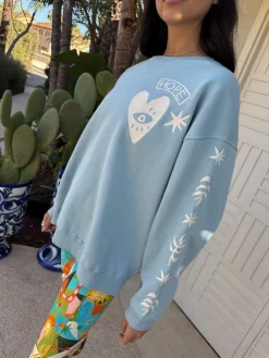 Never Fully Dressed Embroidered Sweatshirt Blue Best