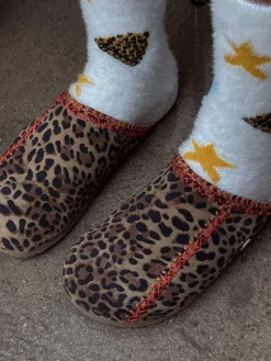 Never Fully Dressed Brown Leopard Print Mule Slippers Hot