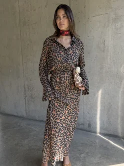 Never Fully Dressed Brown Petite Leopard Mia Petite Dress Discount