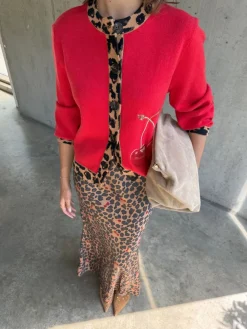 Never Fully Dressed Brown Cherry Leopard Dorris Skirt Hot