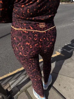Never Fully Dressed Burgandy Leopard Leggings Discount