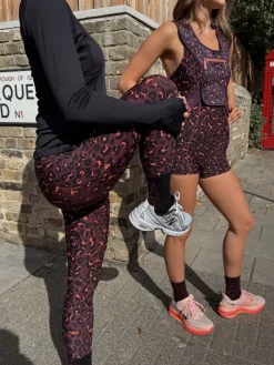 Never Fully Dressed Burgandy Leopard Leggings Discount