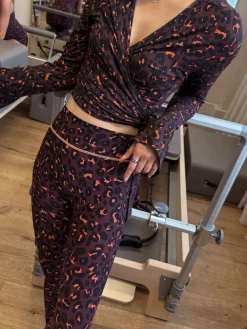 Never Fully Dressed Burgandy Leopard Leggings Discount