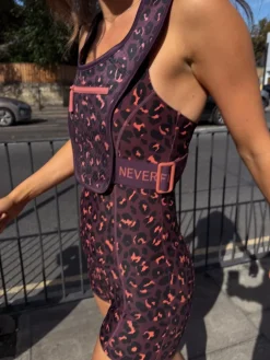 Never Fully Dressed Burgandy Leopard Running Vest Clearance