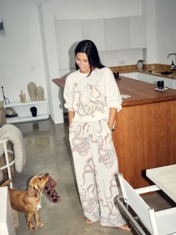 Never Fully Dressed Cream Octopus Cotton Brushed Sweatshirt Discount