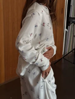 Never Fully Dressed Cream Ski Print Waffle Twosie Pyjamas Outlet