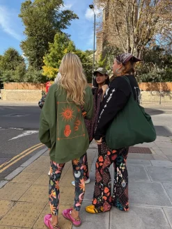 Never Fully Dressed Embroidered Sweatshirt Khaki Green