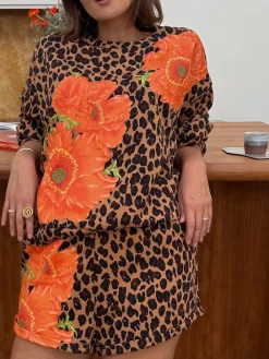 Never Fully Dressed Leopard Print Poppy Cotton Sweatshirt New