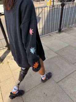 Never Fully Dressed Navy Embroidery Cotton Sweatshirt