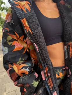 Never Fully Dressed Changing Robe with Borg Lining Coat Navy Corazon Clearance