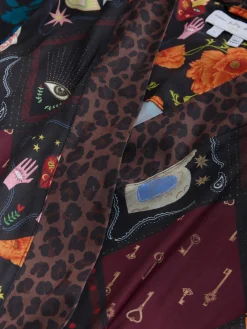 Never Fully Dressed Night Garden Satin Long Line Robe New