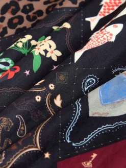 Never Fully Dressed Night Garden Satin Long Line Robe Hot