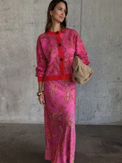 Never Fully Dressed Pink Paisley Oslo Cardigan Outlet