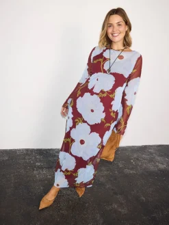 Never Fully Dressed Purple Poppy Aria Mesh Dress Best