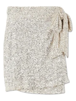 Never Fully Dressed Silver Sequin Jaspre Mini Skirt Hot
