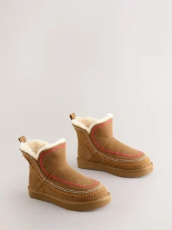 Never Fully Dressed Suede Leather Boots Tan Brown New