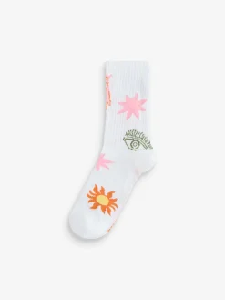 Never Fully Dressed Ribbed Socks 3 Pack White/Green/Navy New