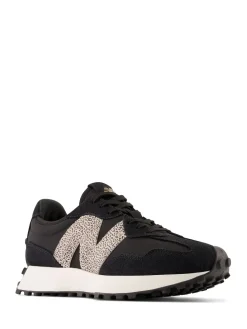 New Balance Black/Leopard Print 327 Trainers Hot
