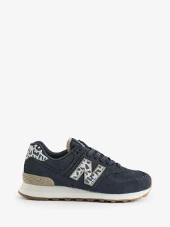 New Balance Black/Leopard Print 574 Trainers