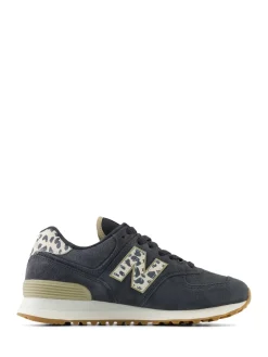 New Balance Black/Leopard Print 574 Trainers
