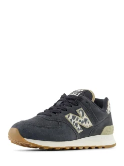 New Balance Black/Leopard Print 574 Trainers