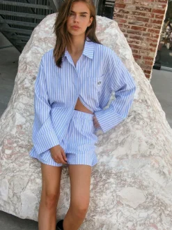 NOISY MAY Blue Stripe Shorts Best