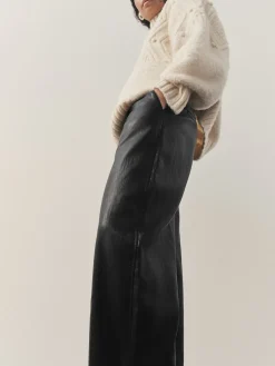 Nothing Ordinary Faux Leather Barrel Leg Trousers Black Hot