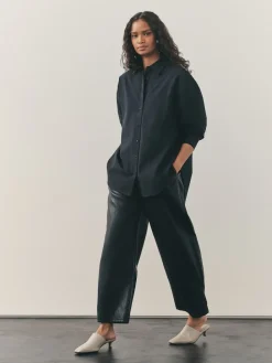 Nothing Ordinary Pure Cotton Relaxed Shirt Black Sale