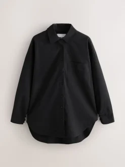 Nothing Ordinary Pure Cotton Relaxed Shirt Black Sale