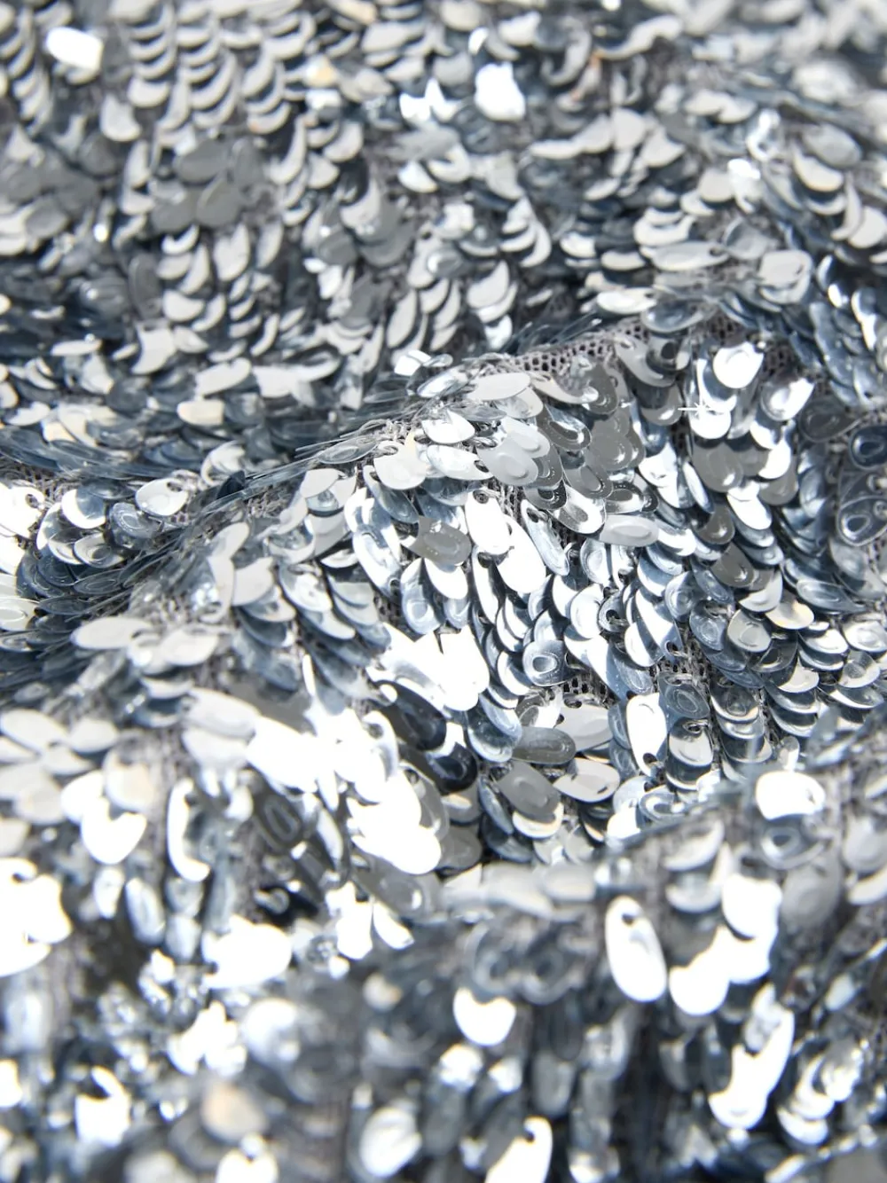 Nothing Ordinary Silver Sequin High Waist Wide Leg Trousers Hot