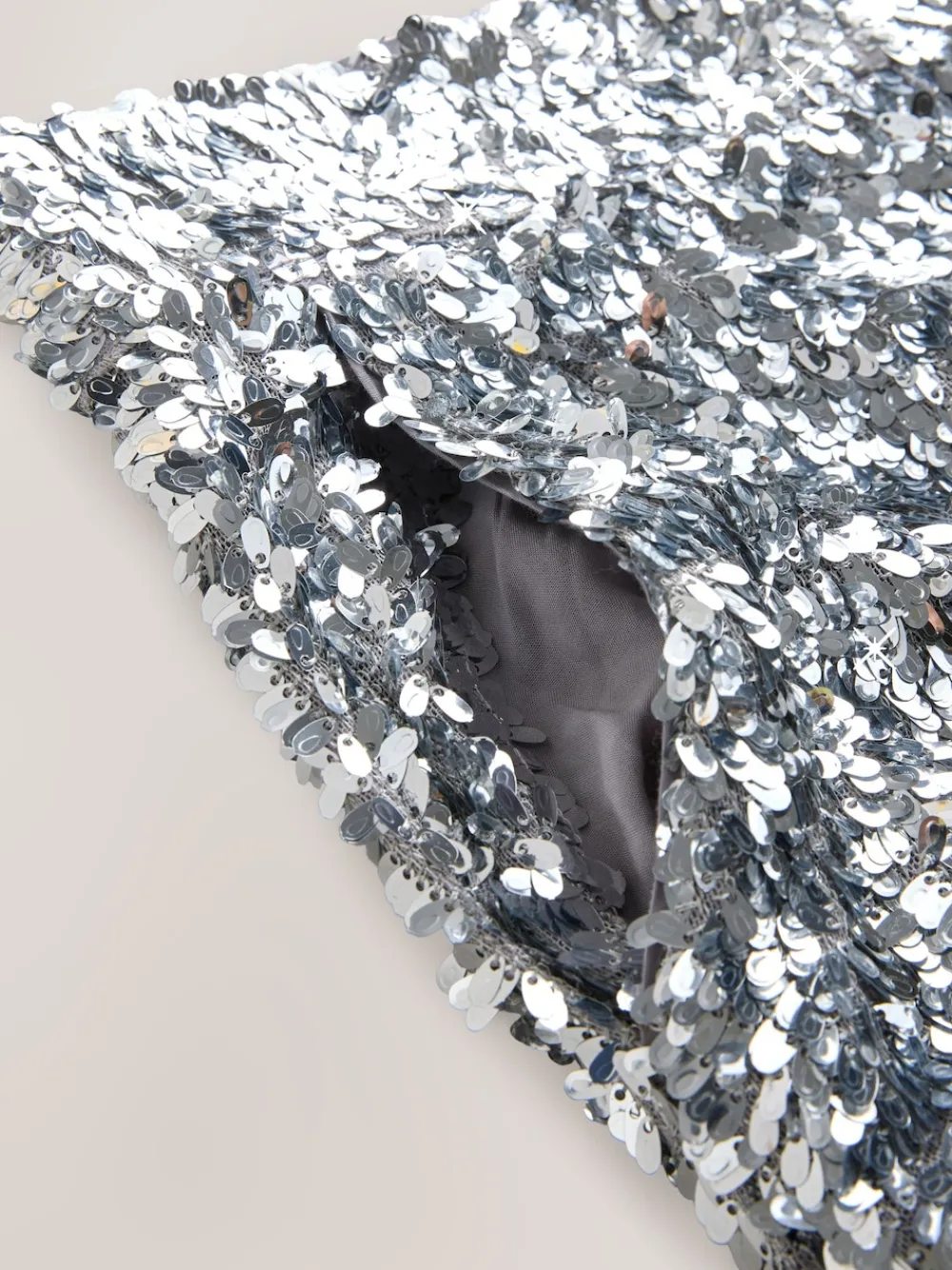 Nothing Ordinary Silver Sequin High Waist Wide Leg Trousers Hot