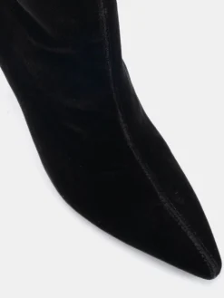 Novo Kiss Point Toe Stiletto Stretch Ankle Boots Black Chrome Outlet