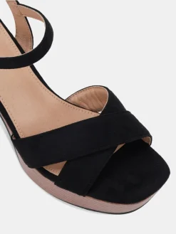 Novo MADISON Platform Heeled Sandals Black New