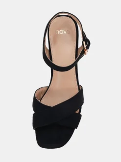 Novo MADISON Platform Heeled Sandals Black New