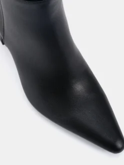 Novo Wide Fit Gala Point Toe Block Heel Knee Boots Black Outlet