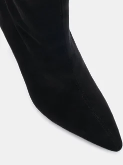 Novo Wide Fit Kiss Point Toe Stiletto Stretch Ankle Boots Black Hot