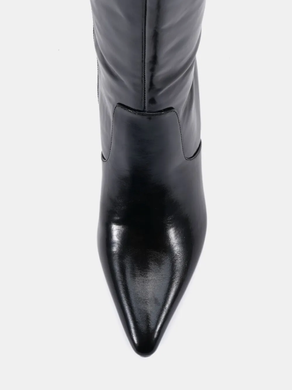 Novo Wide Fit Wide Fit Grateful Mid Stiletto Heel Point Knee Boots Black New