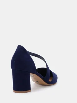 Novo Wide Fit Idaho Mid Block Asymetric Strap Point Courts Blue Online